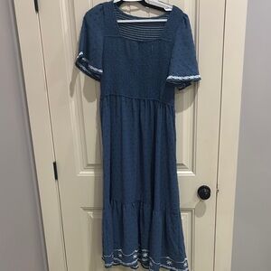 Blue Bohemian Maxi Dress